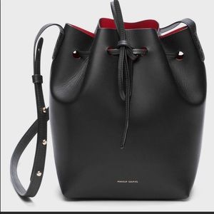 Authentic Mansur Gavriel Mini Bucket Bag in black leather. Great condition.